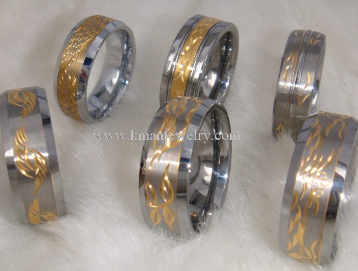 Carved Tungsten Rings KT578